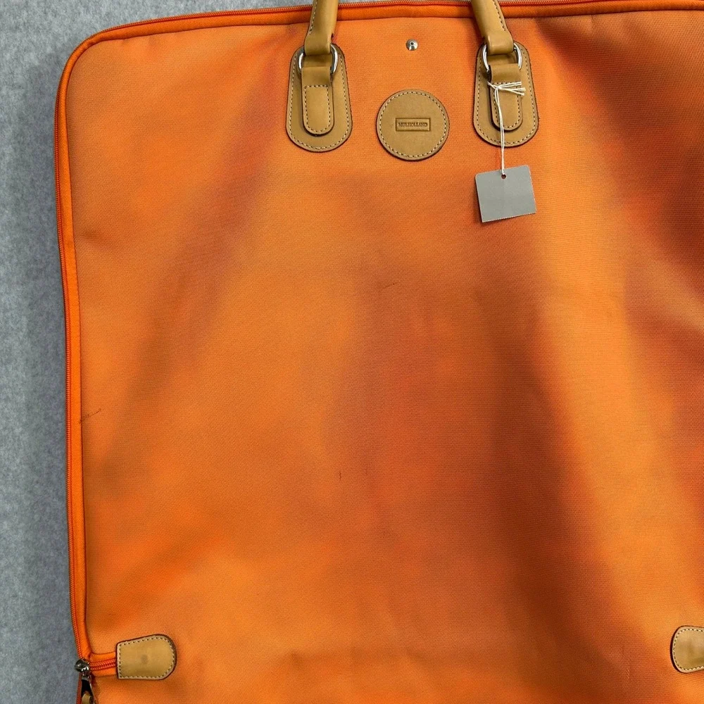 Mulholland Garment Bag Blue Orange Leather Trim Travel Suit Carrier Unisex OS‎
